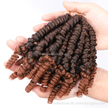6inch Pre-twisted kinky marley crochet extension ombre braid pre passion spring twist hair kinky spring twist hair